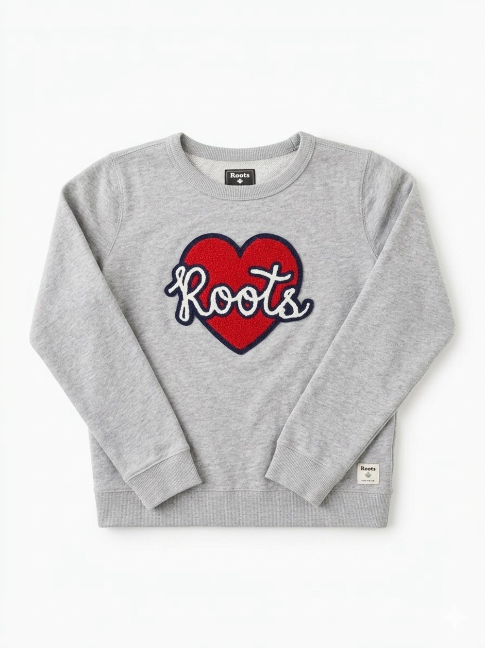 ROOTS KIDS Sweatshirt with Red Heart Roots Patch | XXL/13-14 YRS